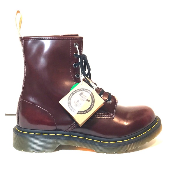 Dr. Martens Shoes - Dr Marten Vegan Leather Red 24226 8-Eye Boots 10